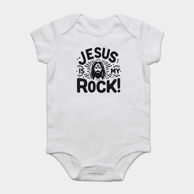 Jesus is My Rock Baby Bodysuit by Frank Ring